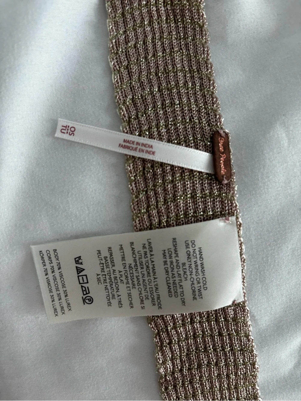 Free People Metallic closing hour skinny Scarf.  New without tags